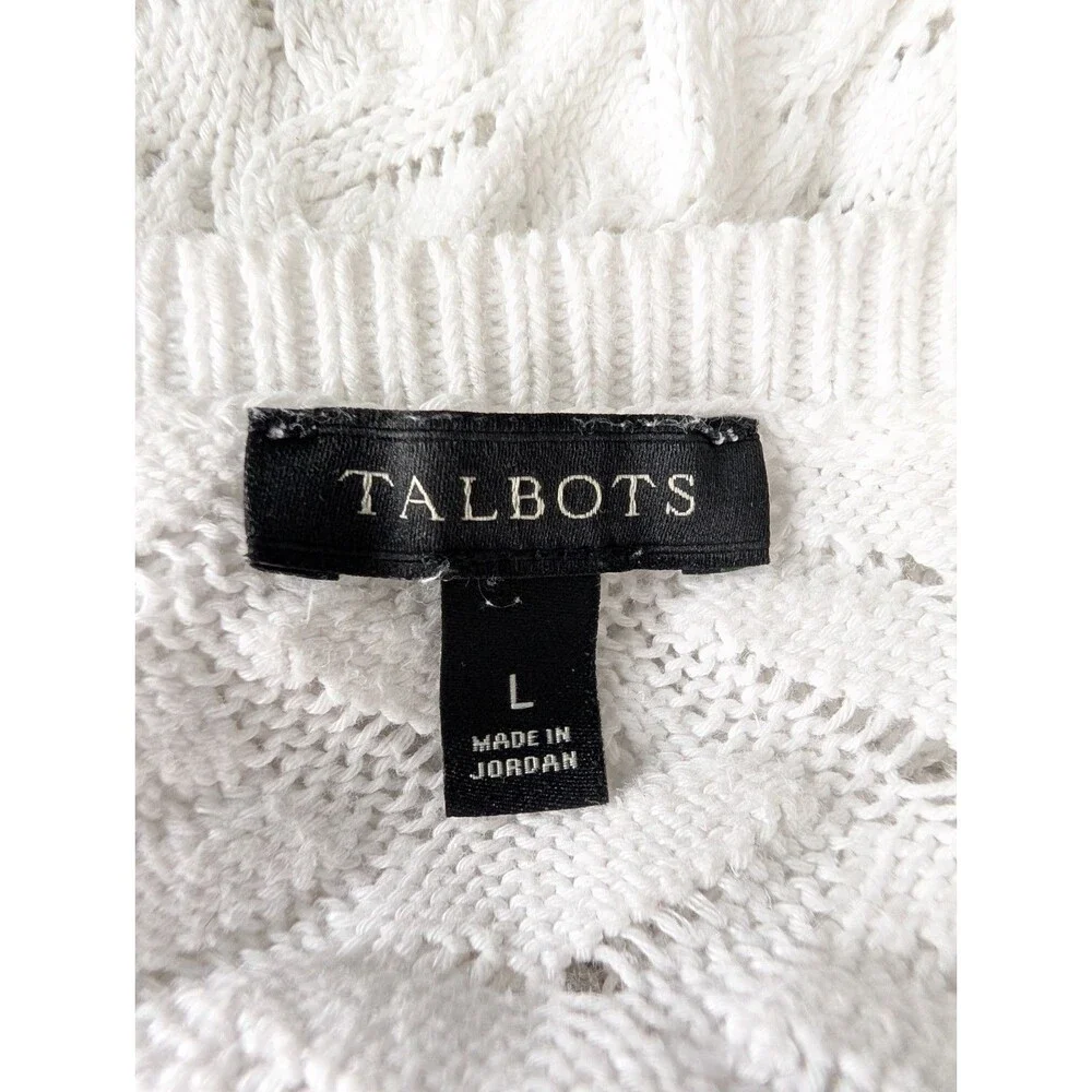 Talbots Textured Linen Cotton Blend Pullover Sweater